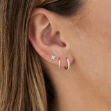 CLOVER FLAT BACK STUD | 14K