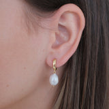 Seaside Pearl Huggies | Gold Vermeil