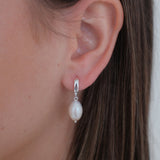 Seaside Pearl Huggies | Silver