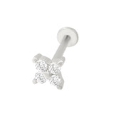 CLOVER FLAT BACK STUD | 14K