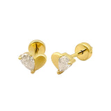 Malibu Mini Heart Studs | 9K Gold