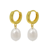 Seaside Pearl Huggies | Gold Vermeil