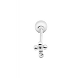 SINGLE CROSS BALL BACK STUD | Silver