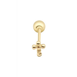 SINGLE CROSS BALL BACK STUD | 14K