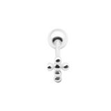 SINGLE CROSS BALL BACK STUD | Silver