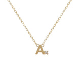 Mini Diamond Letter Necklace | 9K