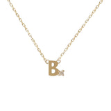Mini Diamond Letter Necklace | 9K