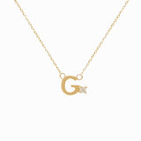 Mini Diamond Letter Necklace | 9K