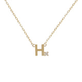 Mini Diamond Letter Necklace | 9K