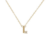Mini Diamond Letter Necklace | 9K
