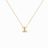 Mini Diamond Letter Necklace | 9K