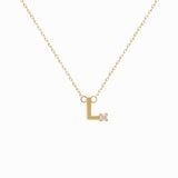 Mini Diamond Letter Necklace | 9K