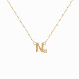 Mini Diamond Letter Necklace | 9K