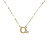 Mini Diamond Letter Necklace | 9K