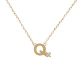 Mini Diamond Letter Necklace | 9K