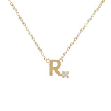 Mini Diamond Letter Necklace | 9K