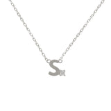 Mini Diamond Letter Necklace | 9K