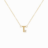 Mini Diamond Letter Necklace | 9K