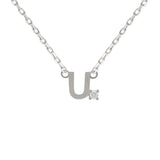Mini Diamond Letter Necklace | 9K