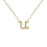 Mini Diamond Letter Necklace | 9K