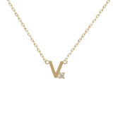 Mini Diamond Letter Necklace | 9K