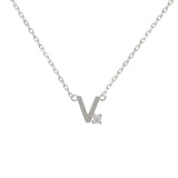 Mini Diamond Letter Necklace | 9K