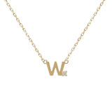 Mini Diamond Letter Necklace | 9K