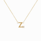 Mini Diamond Letter Necklace | 9K