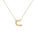Mini Diamond Letter Necklace | 9K