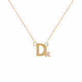 Mini Diamond Letter Necklace | 9K