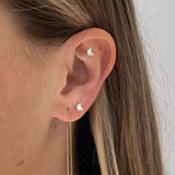 Moon Flat Back Stud | 14K