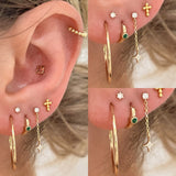 SINGLE EMERALD SAPPHIRE HUGGIE HOOP | 14K