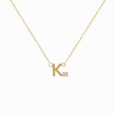 Mini Diamond Letter Necklace | 9K