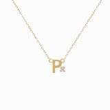 Mini Diamond Letter Necklace | 9K