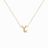 Mini Diamond Letter Necklace | 9K