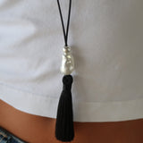 Riley Tassel Necklace | Black