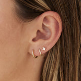 CLOVER  FLAT BACK STUD | 14K