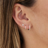 CLOVER  FLAT BACK STUD | 14K