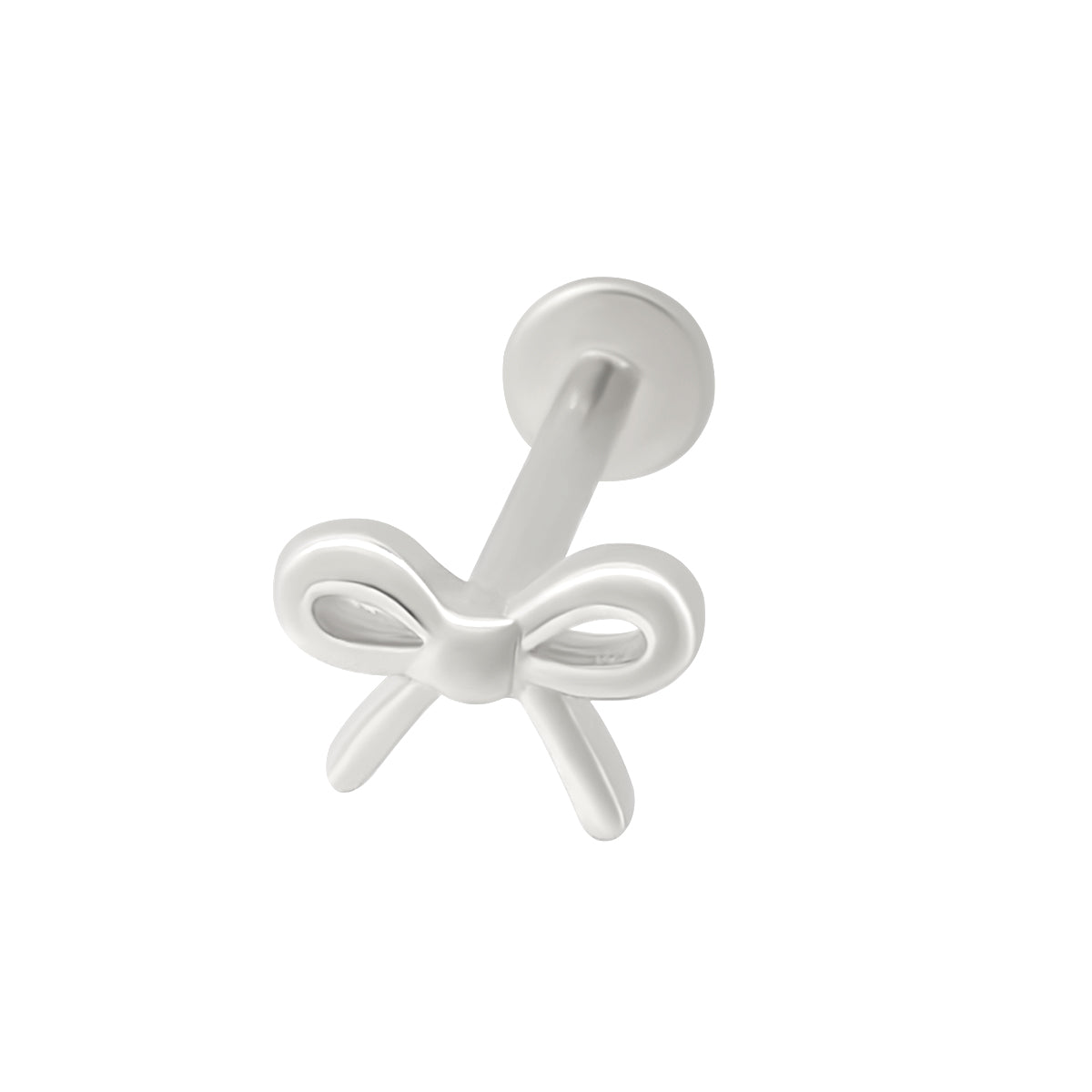 Mini Bow Flat Back Stud | 14K