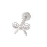 Mini Bow Flat Back Stud | 14K