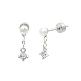 Milos Pearl Drop Stud | Silver