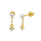 Milos Pearl Drop Stud | Gold Vermeil