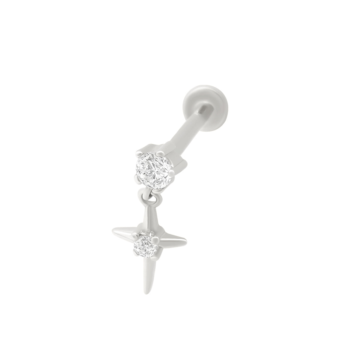 SAINT FLAT BACK STUD 14K