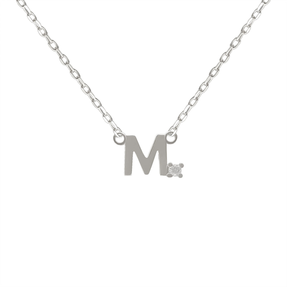 Mini Diamond Letter Necklace | 9K