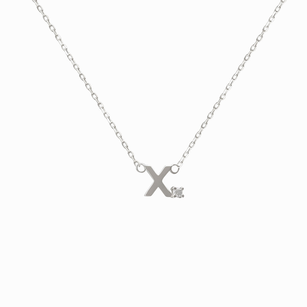 Mini Diamond Letter Necklace | 9K